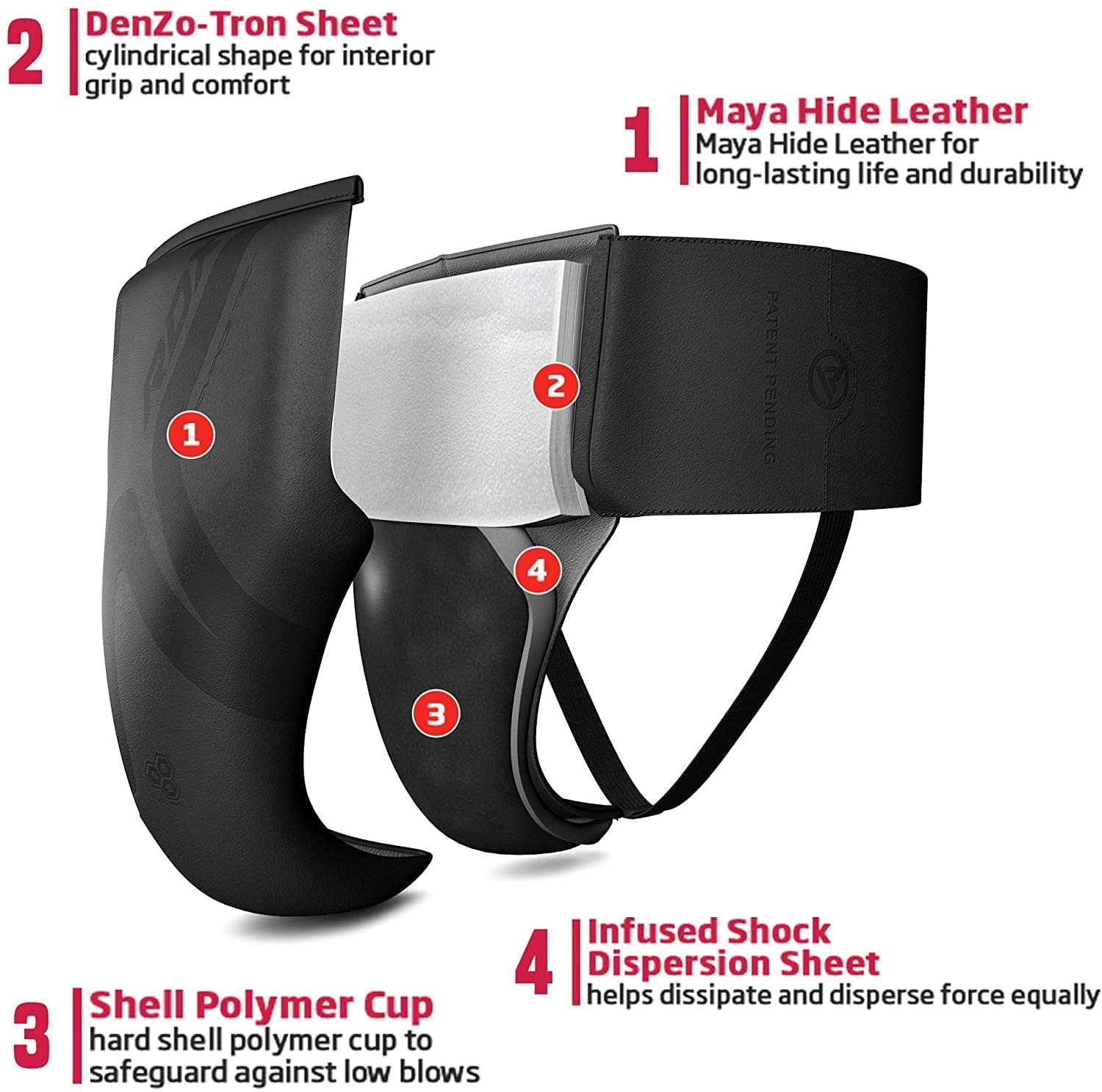 RDX Groin Protector for Boxing, Muay Thai, Kickboxing and MMA Fighting, Maya Hide Leather Abdo Gear for Martial Arts Training, Men Jockstrap Abdominal Protector for Sparring, Taekwondo and Grappling