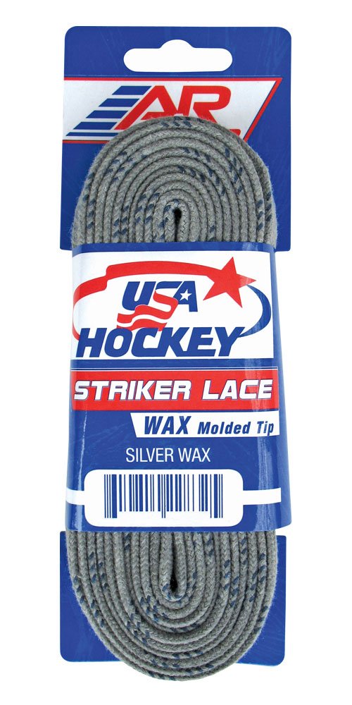 A&R Sports USA Waxed Hockey Laces, 108-Inch, Silver