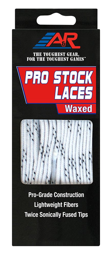 A&R Sports Pro-Stock Laces White 120" - Waxed