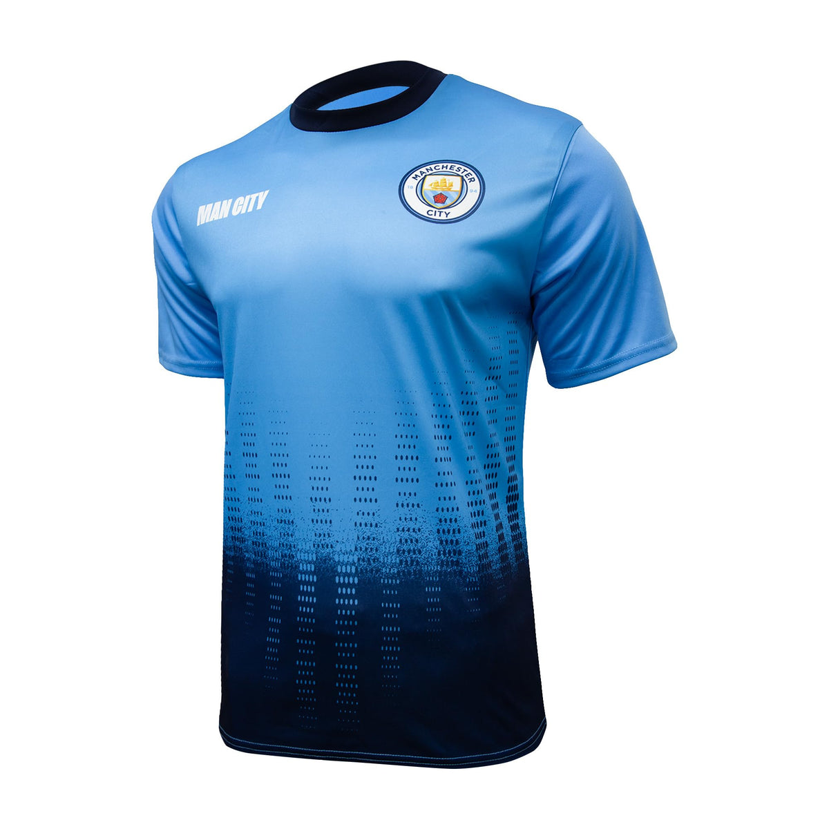 Icon Sports Manchester City FC Essential Game Day Tee - Officially Licensed Unisex Adult Short Sleeve Soccer Polyester T-Shirt Lightblue XL