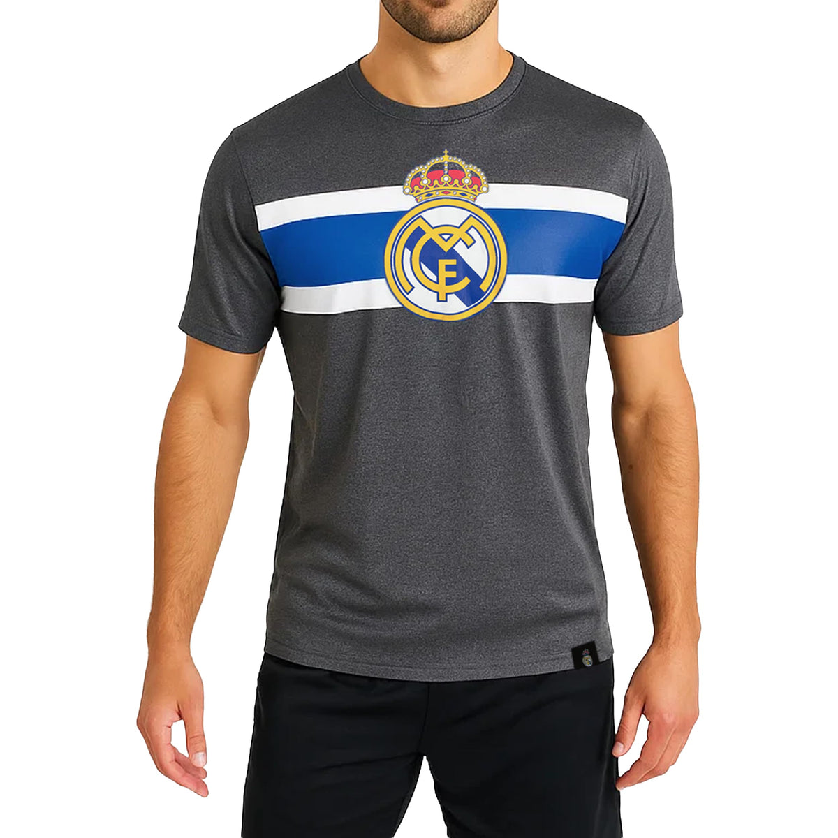 Icon Sports Officially Licensed Real Madrid Soccer T-Shirt – Official Team Jersey Style Short Sleeve Athletic Football Tee – Game Day Activewear for Fans - Medium