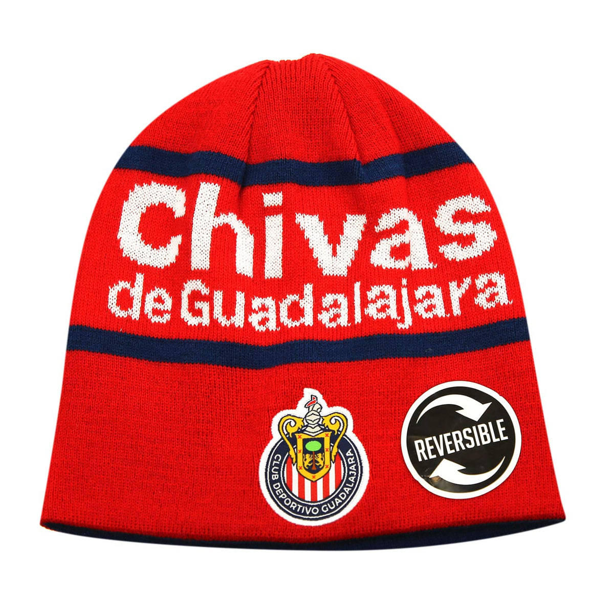 Icon Sports Chivas de Guadalajara Officially Licensed Soccer Reversible Unisex Beanie Red