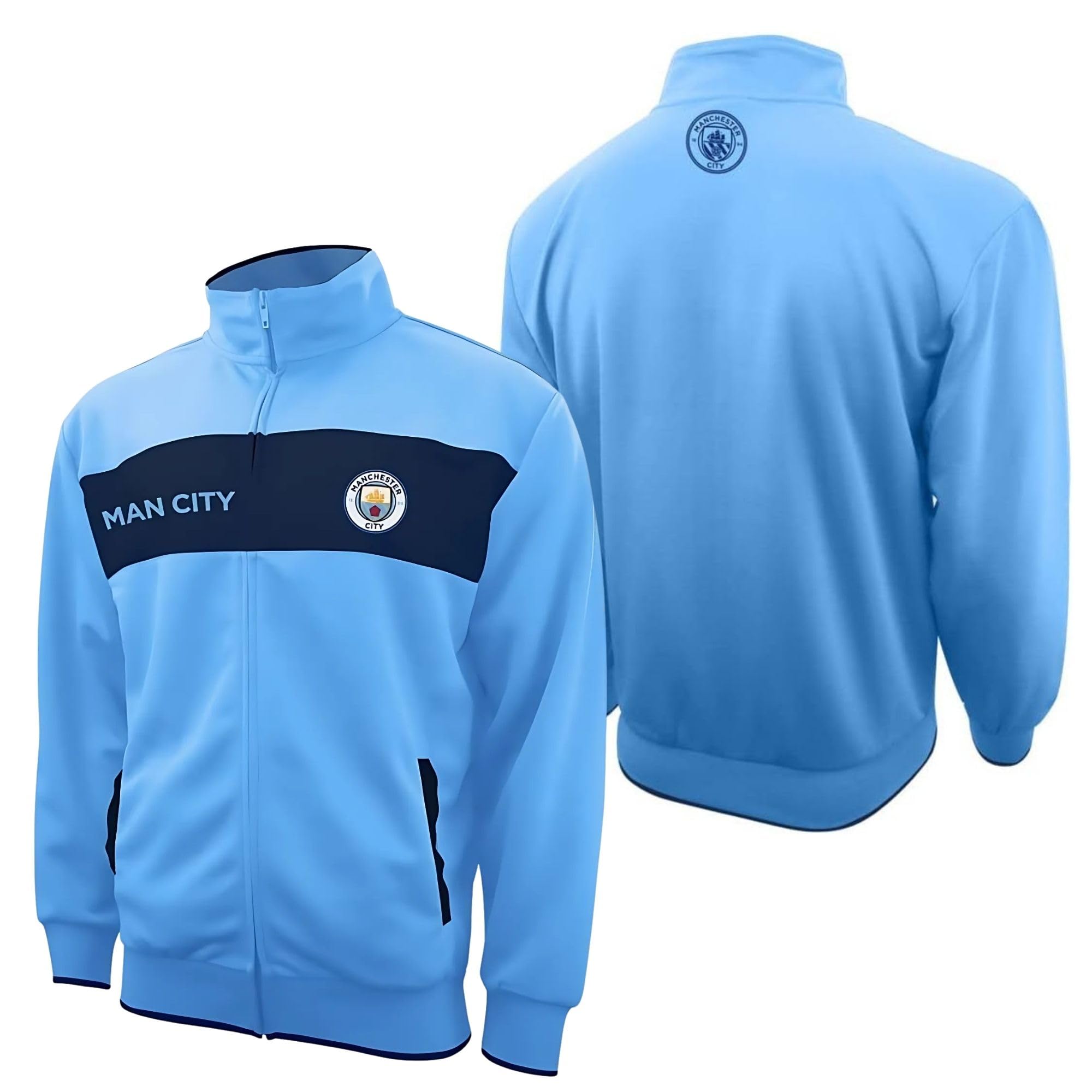 Icon Sports Officially Licensed Manchester City FC Soccer Track Jacket - Unisex Adult