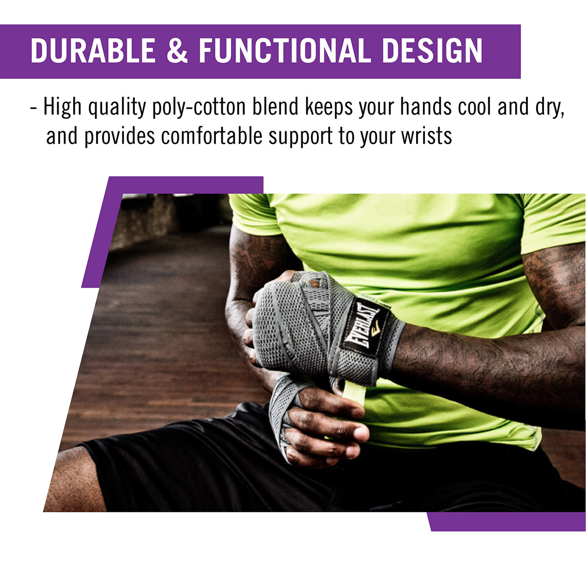 Everlast 4455PRP 120" Hand Wraps Purple 120"
