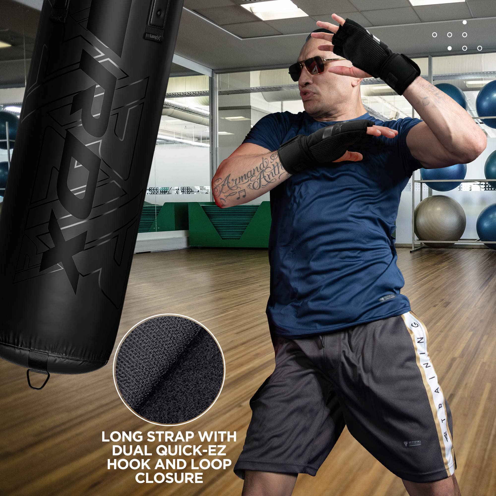 RDX Boxing Inner Gloves Hand Wraps Men Women, Hybrid Design Gym Weight Lifting Workout, 50Cm Long Wrist Support, Neoprene Under Mitts, MMA Muay Thai Martial Arts Training, Kickboxing Punching