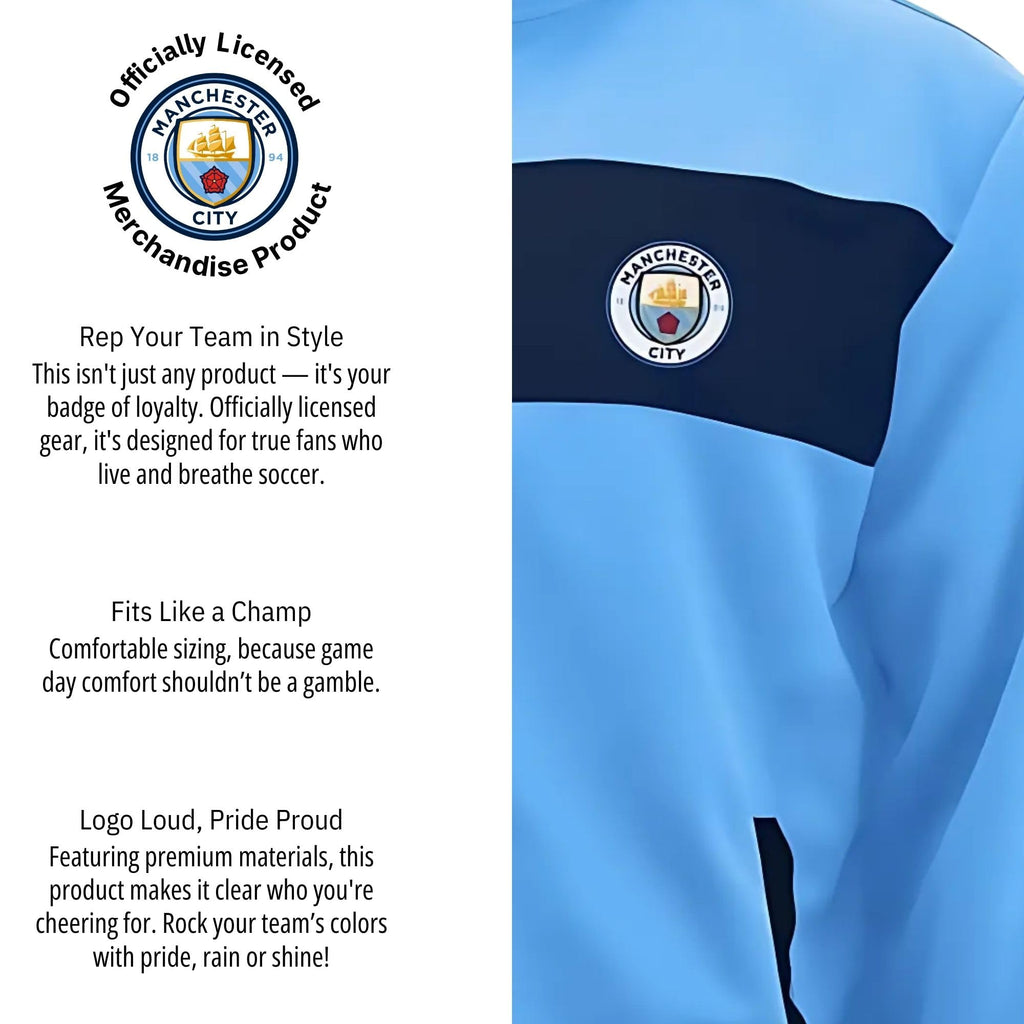 Icon Sports Officially Licensed Manchester City FC Soccer Track Jacket - Unisex Adult