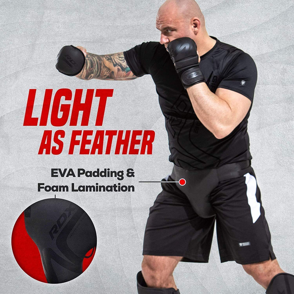 RDX Groin Protector for Boxing, Muay Thai, Kickboxing and MMA Fighting, Maya Hide Leather Abdo Gear for Martial Arts Training, Men Jockstrap Abdominal Protector for Sparring, Taekwondo and Grappling