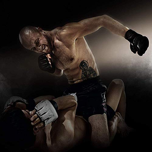RDX MMA Gloves Premium Real Maya Hide Leather, Mixed Martial Arts Sparring & Grappling Gloves for Training, Fighting Gloves, Fingerless Design, Padded Open D-Cut Palm, Mixed Martial Arts Equipment